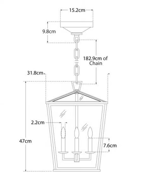 DARLANA SMALL HANGING LANTERN - Metal and glass outdoor pendant lamp by Visual Comfort Europe - view 3